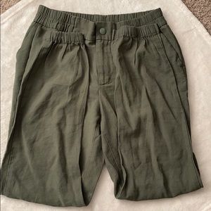 Olive green elastic joggers